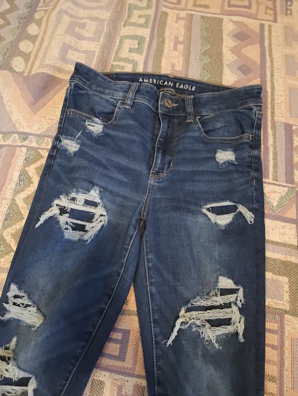 AMERICAN EAGLE Hi-Rise Jegging Distressed Size 8 Regular Women's Skinny Jeans - Picture 2 of 12